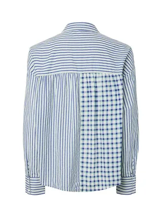 Chemise Blanche/Bleu Femme Pieces Javier 2