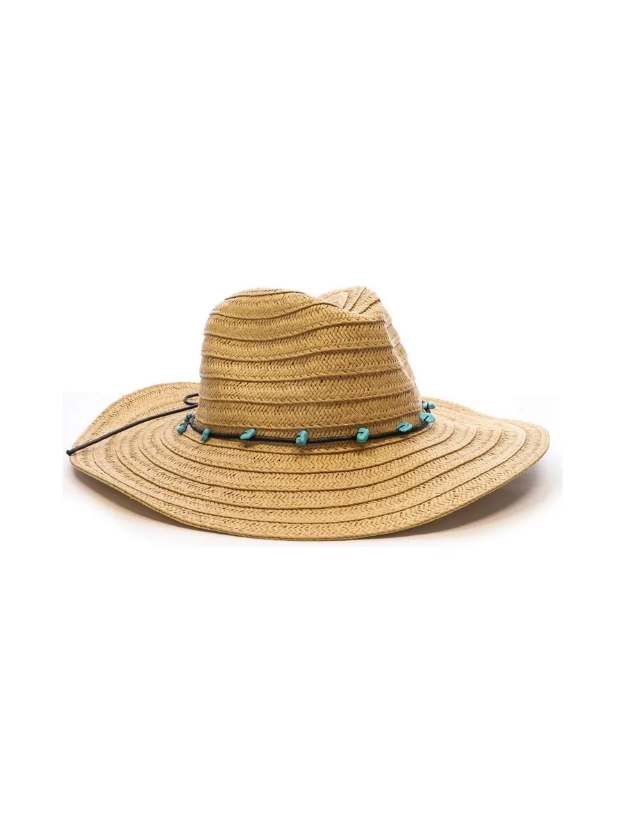 Chapeau de soleil en paille à large bord Via Lorenzo Fedora 3