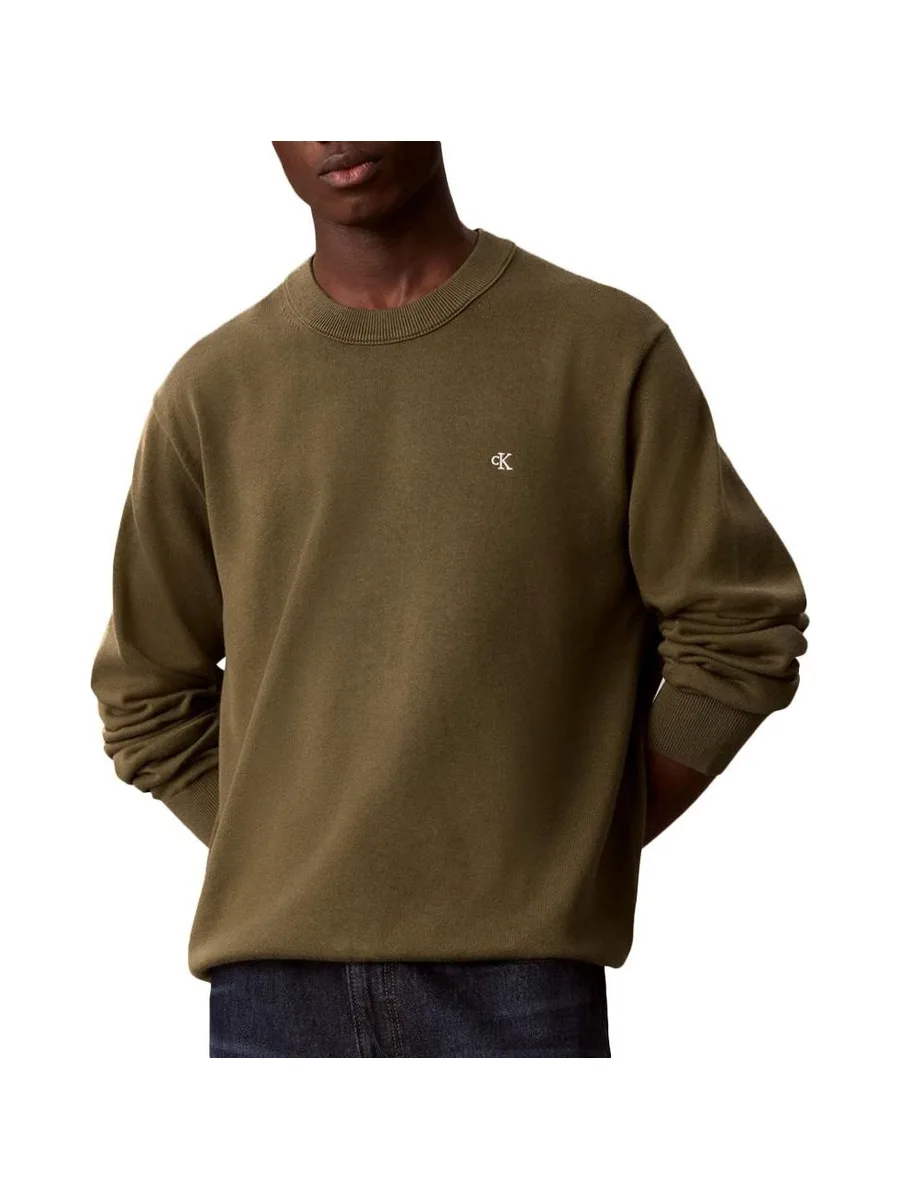 Pull Kaki Homme Calvin Klein Jeans Crwn 2