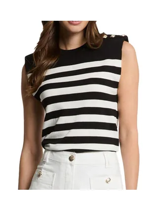 Pulls Noir/Blanc Femme Morgan Rayures 1