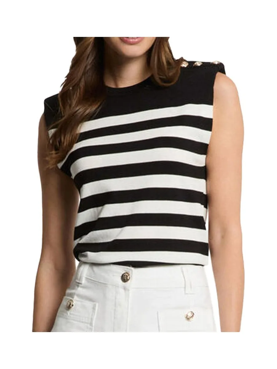 Pulls Noir/Blanc Femme Morgan Rayures 2