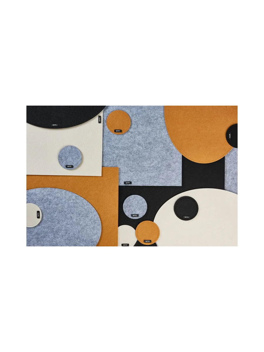 Sous-verre rond - 6 pièces - Feutre recyclé beige 6