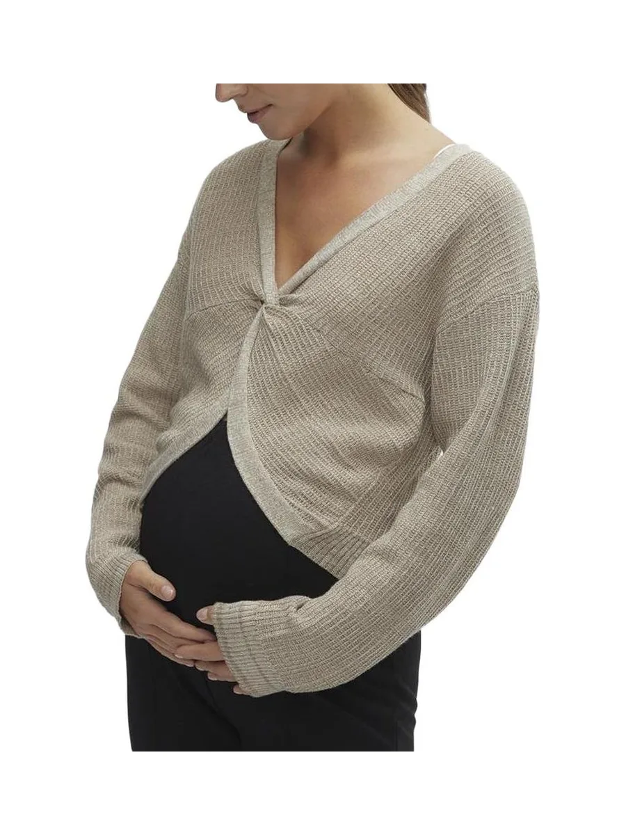 Pull de Grossesse Beige Femme Mamalicious Lems 2