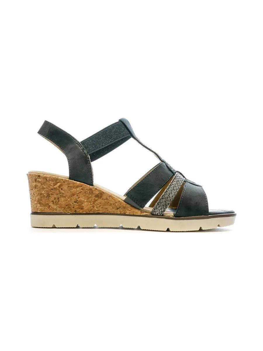 Sandales compensées Bleu Femme Relife Jinkat 3