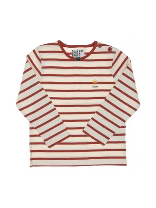 T-shirt Marinière Rose/Beige Enfant EOM Loris 1