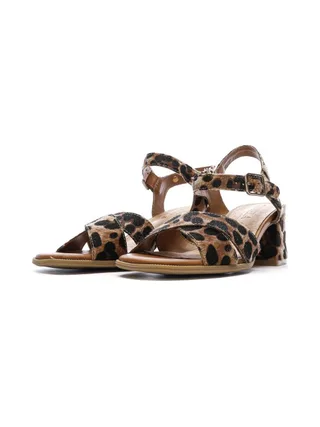Sandales Marron/Noir Femme Carmela Leopardo 6