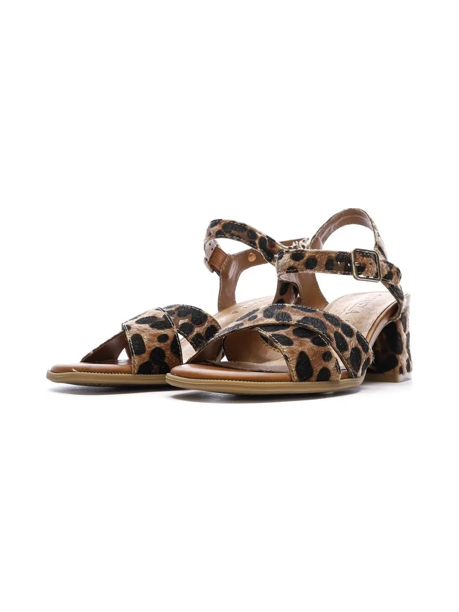 Sandales Marron/Noir Femme Carmela Leopardo 7