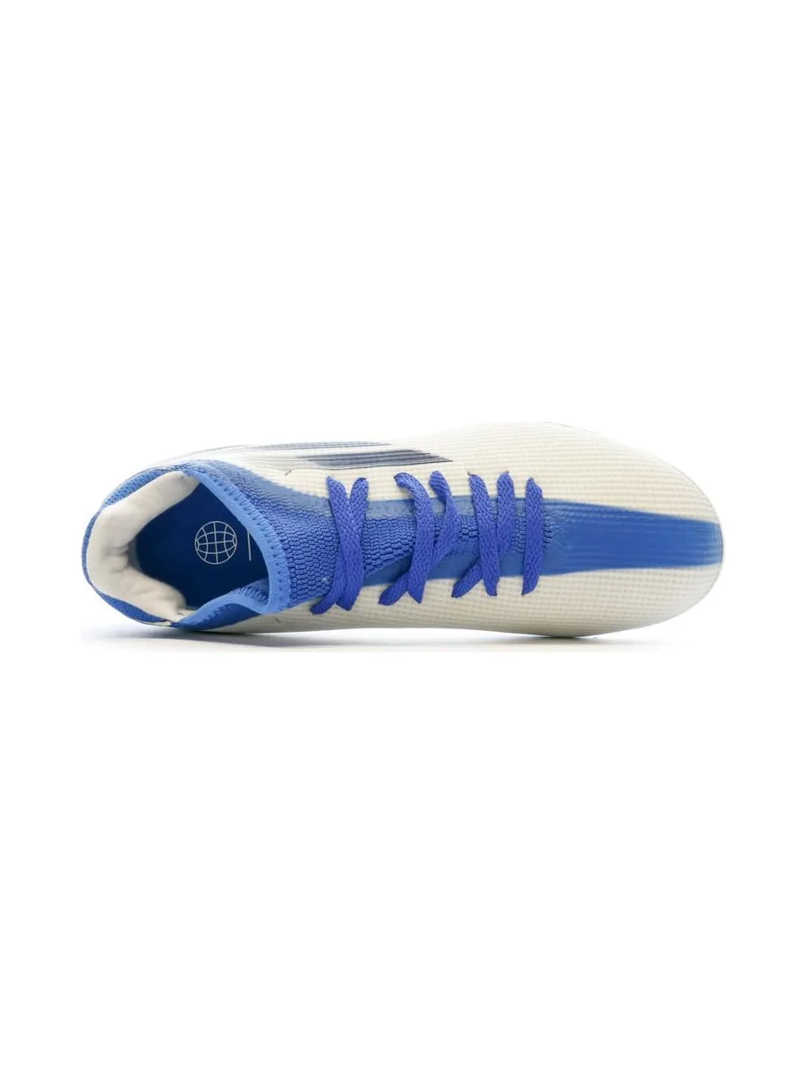 Chaussures de Football Blanche/Bleu Garçon Adidas X Speedflow.3 Mg J 4