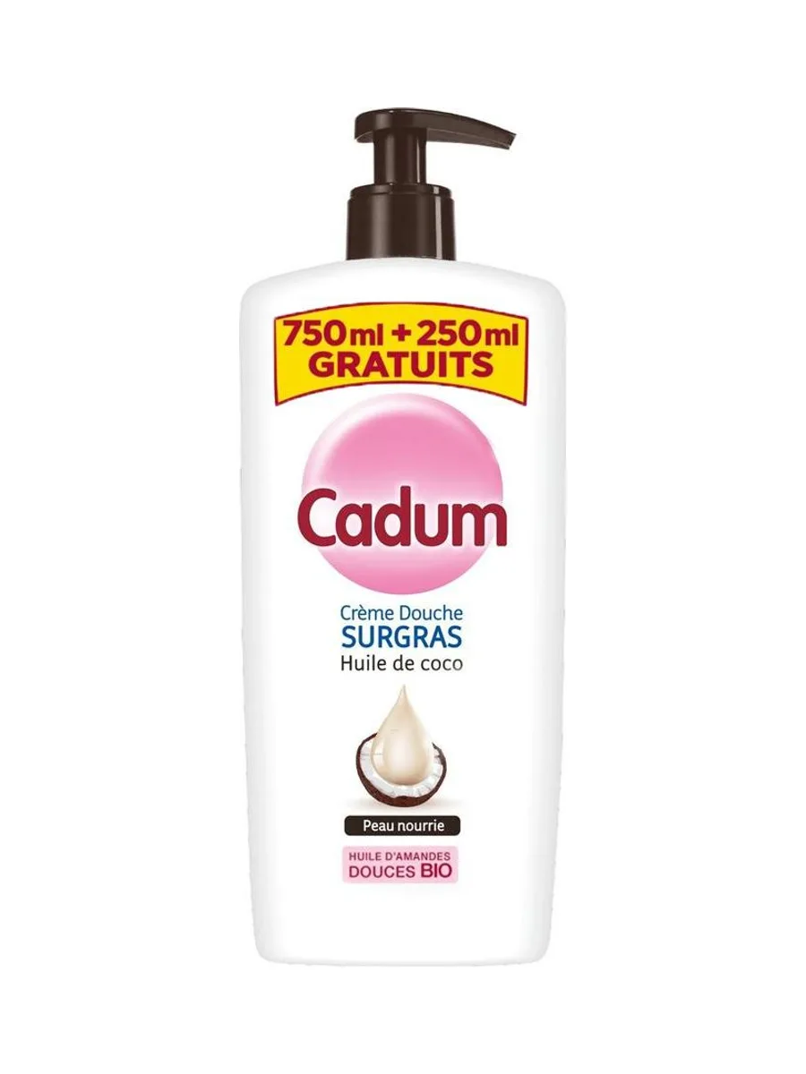 Cadum Crème Douche Surgras Huile de Coco 1 L (750 ml + 250 ml offerts) 2