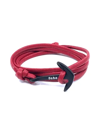Bracelet Abbesses rouge - cuir 5