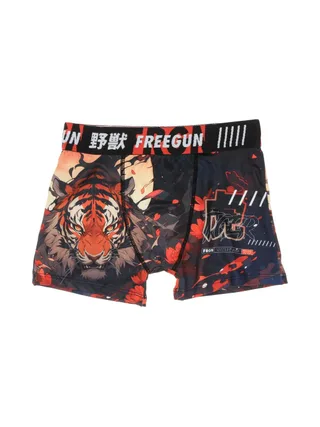 Boxer Noir/Orange à Imprimés Garçon Freegun TIG 1