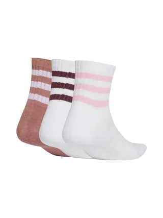 x3 Paires de chaussettes Blanches/Rose Femme Adidas Spw Mid 2