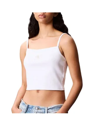 Débardeur Blanc Femme Calvin Klein Jeans A- Woven 1