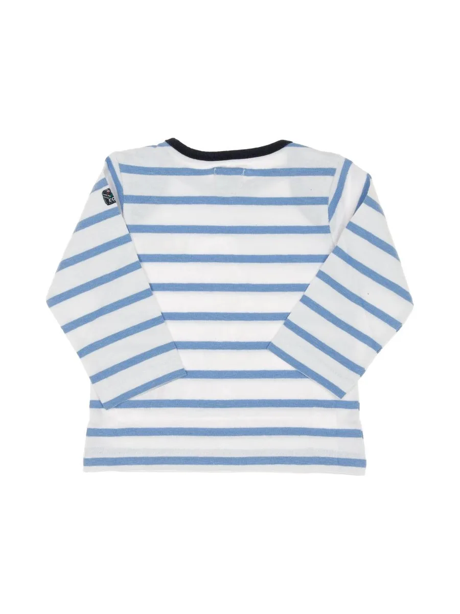 T-Shirt Blanc/Bleu Garçon EOM Eloris Raye 3