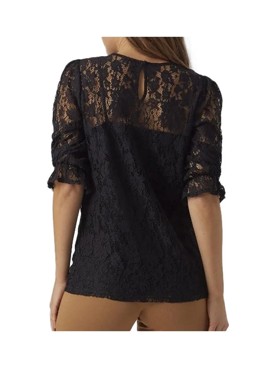 T-Shirt Noir Femme Vero Moda Maternity Lace Top 3