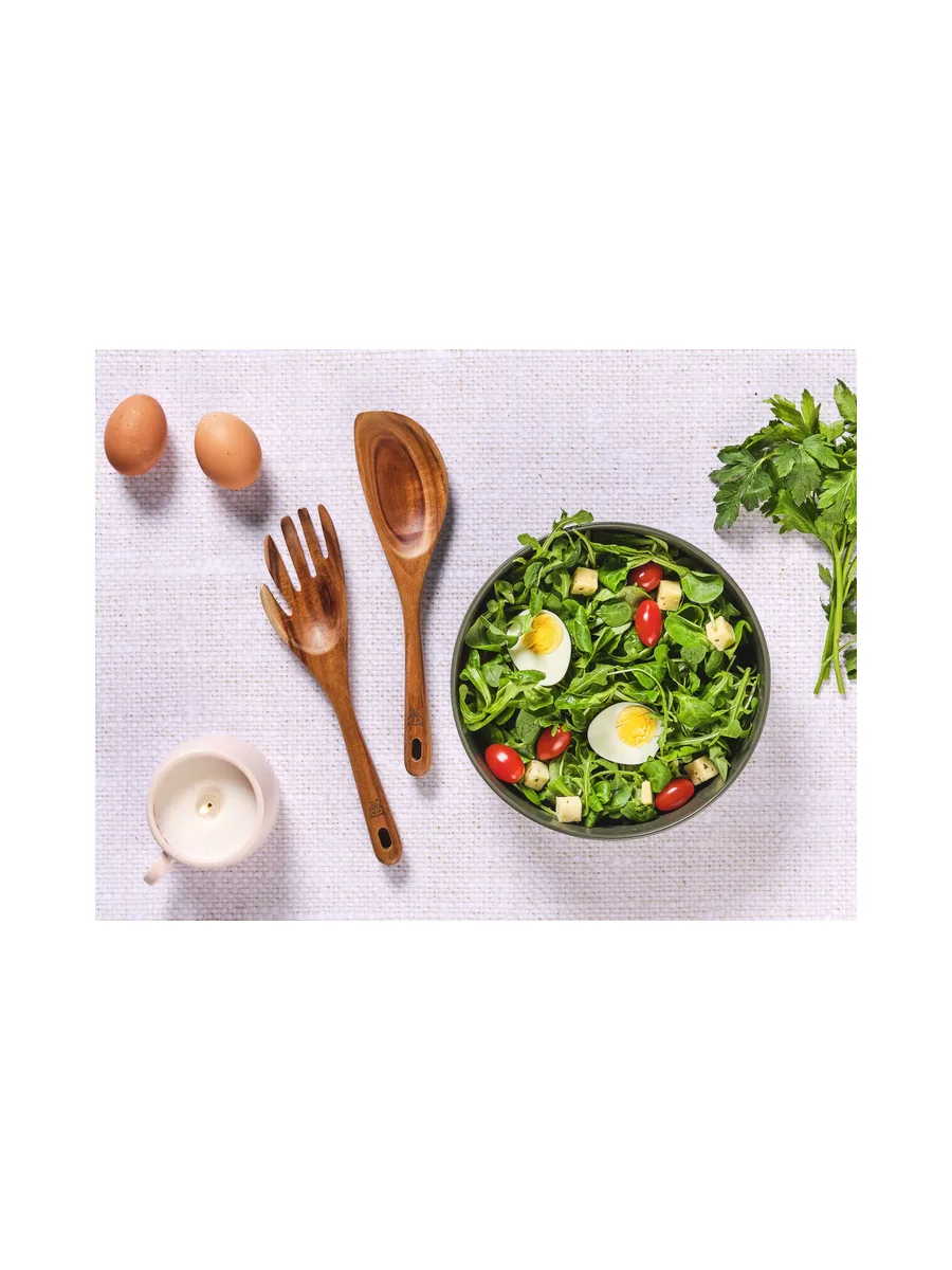 Couverts à salade en bois d'acacia SKOV 2