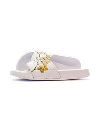 Claquettes Blanche/Marron Femme Kappa Noles 1
