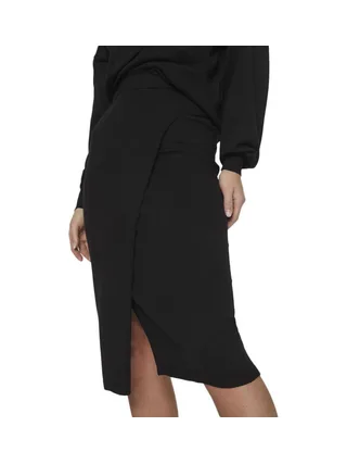 Jupe Portefeuille Noir Femme Vila Plain 1
