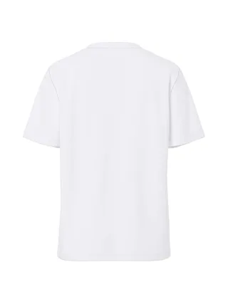 T-Shirt Blanc/Rouge Femme Pieces Pcoda 2