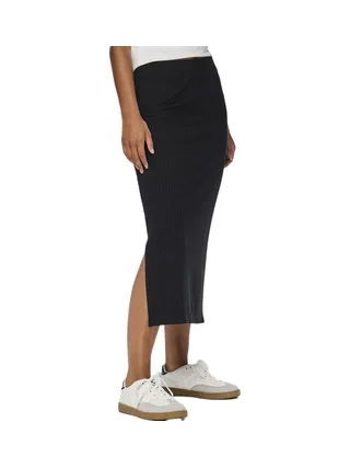Jupe Midi Noir Femme Pieces Kylie 1