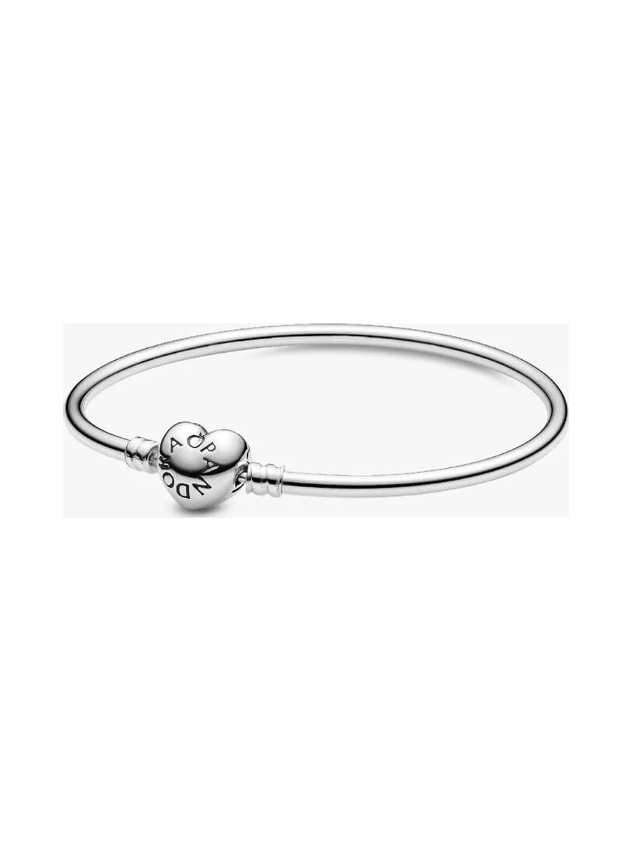 Pandora - Jonc Cœur Shaped clasp en argent 1