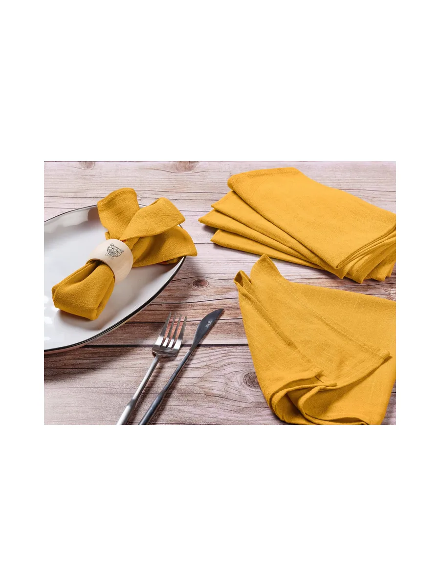 Serviette de table - 6 pièces - Lin et coton blanc crème 114