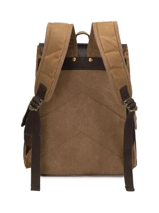 ALI - Sac à dos en cuir véritable et toile enduite - Bleu 12