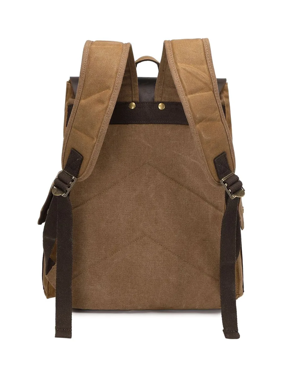 ALI - Sac à dos en cuir véritable et toile enduite - Bleu 45