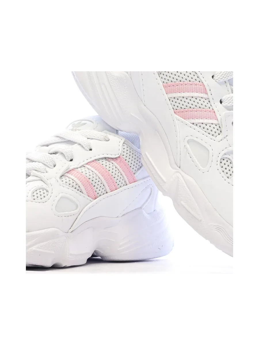 Baskets Blanches/Roses Fille Adidas Falcon El 8