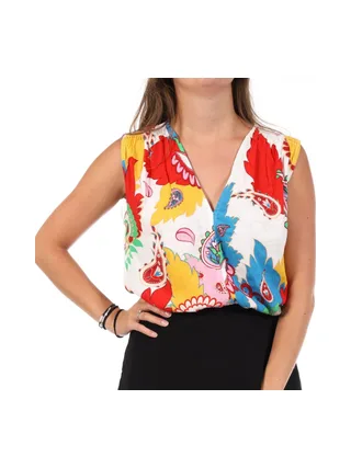 Blouse Blanc/Bleu Femme Les Tropéziennes Mayabay 1