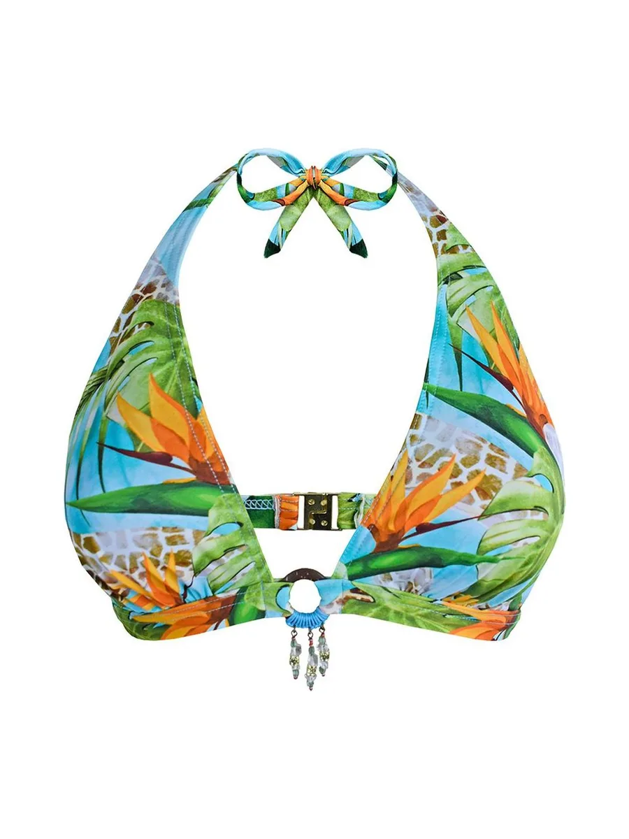 Haut de Bikini Vert/Bleu Femme Garin de Sable Triangle Mousse 3