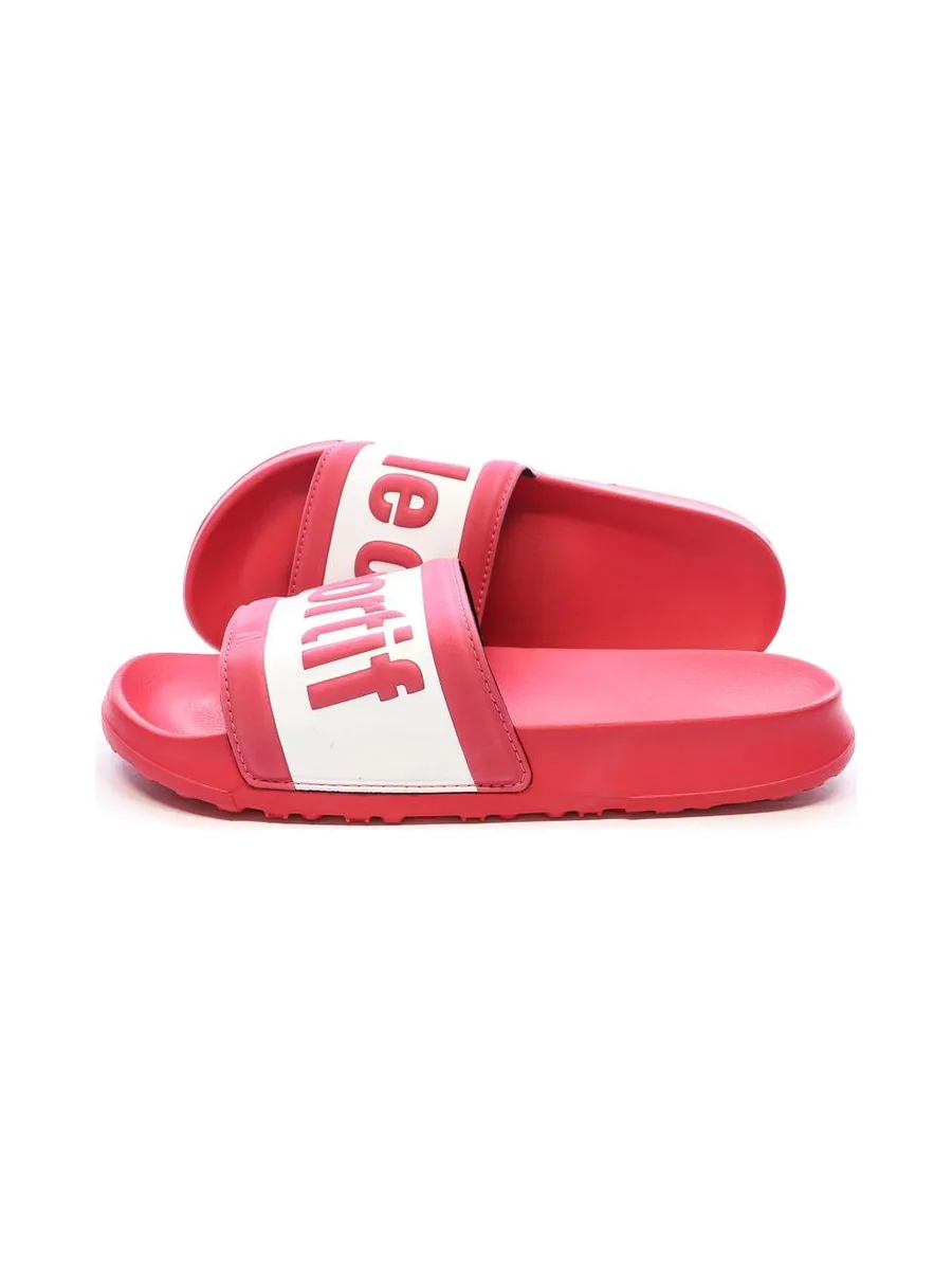 Claquettes Roses/Blanches Femme Le Coq Sportif Slide Wording 2