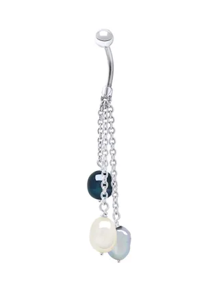 Piercing Véritables Perles de Culture d'Eau Douce Baroques 6-7 mm — Argent 925 Millièmes Rhodié 1