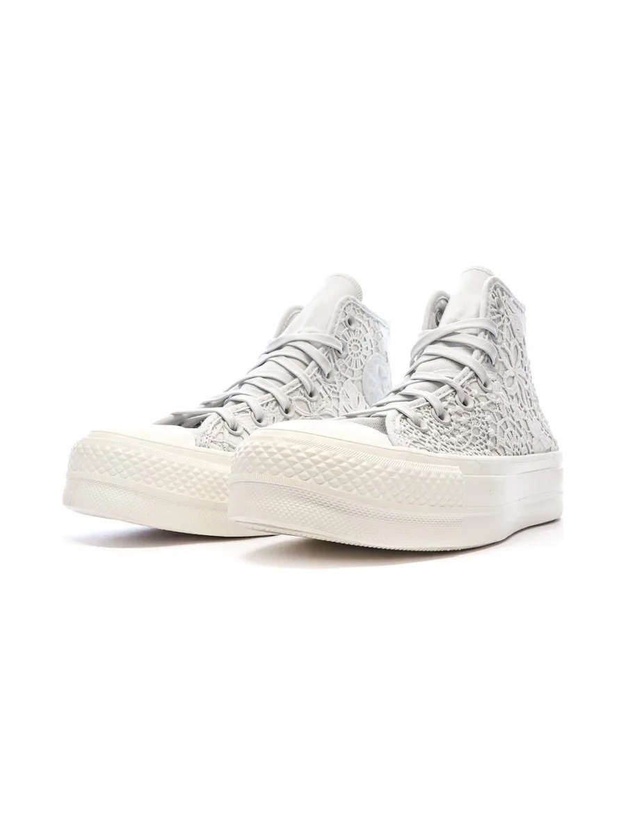 Baskets Grises Dentelle Femme Converse Chuck Taylor All Star Lift 8