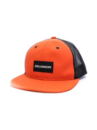 Casquette Noir/Orange Mixte Salomon Trucker Flat Cap Cherry 1