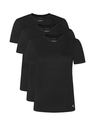 X3 T-Shirt Noir Mixte Calvin Klein Jeans Cotton 1