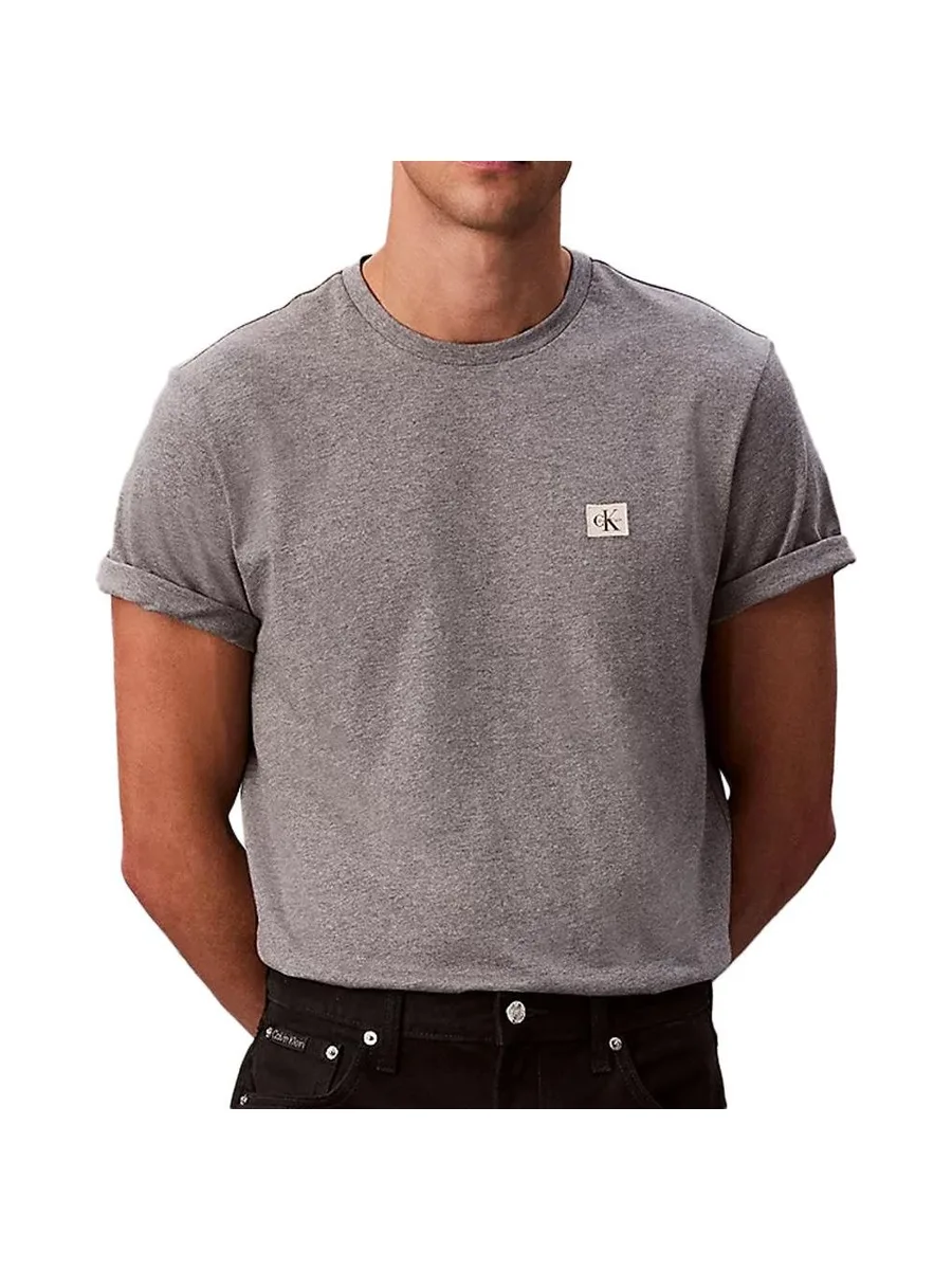 T-Shirt Gris Homme Calvin Klein Jeans Badge 30s 2