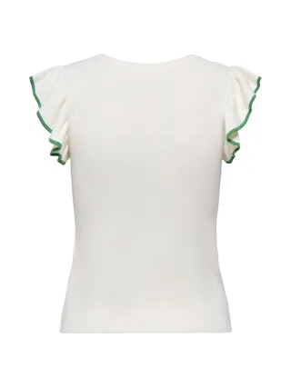 T-Shirt Blanc/Vert Femme JDY Adele 2