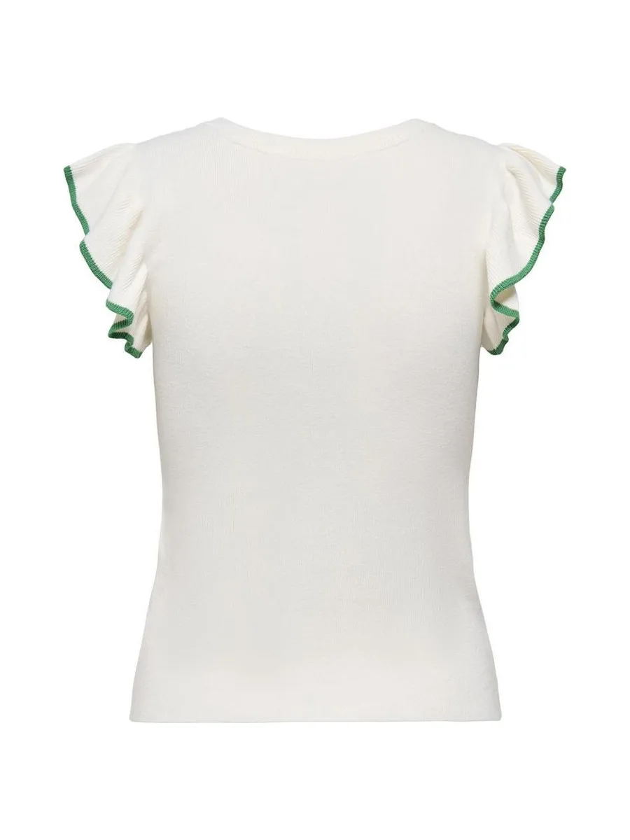 T-Shirt Blanc/Vert Femme JDY Adele 2