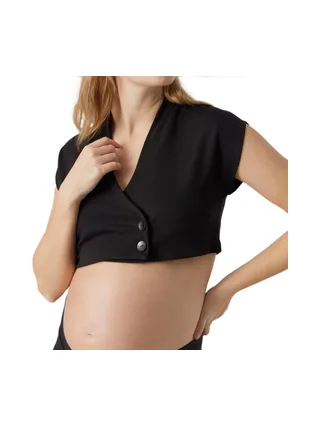 Top Noir Femme Mamalicious Luna Cropped Blazer 1