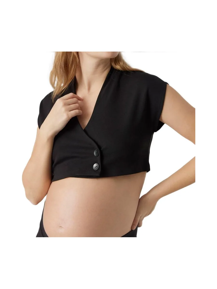 Top Noir Femme Mamalicious Luna Cropped Blazer 1