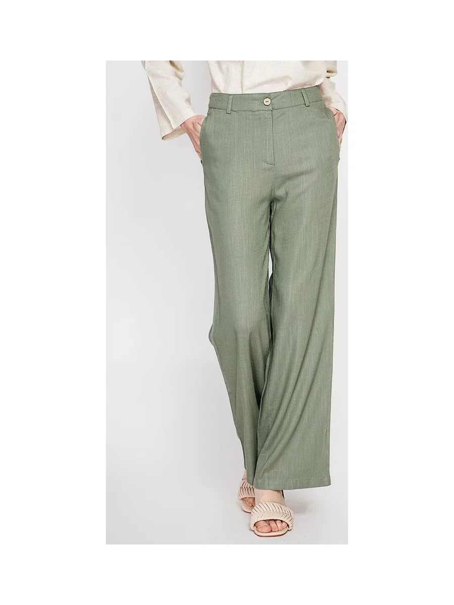 Pantalon coupe large et droite poches latérale fermeture zippée 5