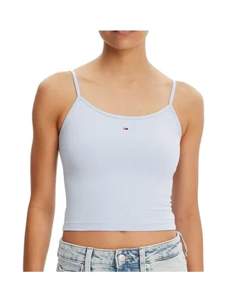 x 2 Débardeurs Blanc/Bleu Femme Tommy Hilfiger Essential 2