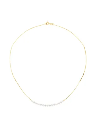 Collier Véritables Perles d'Eau Douce Rondes 3-4 mm — Or Jaune 375 Millièmes — 42 cm 1