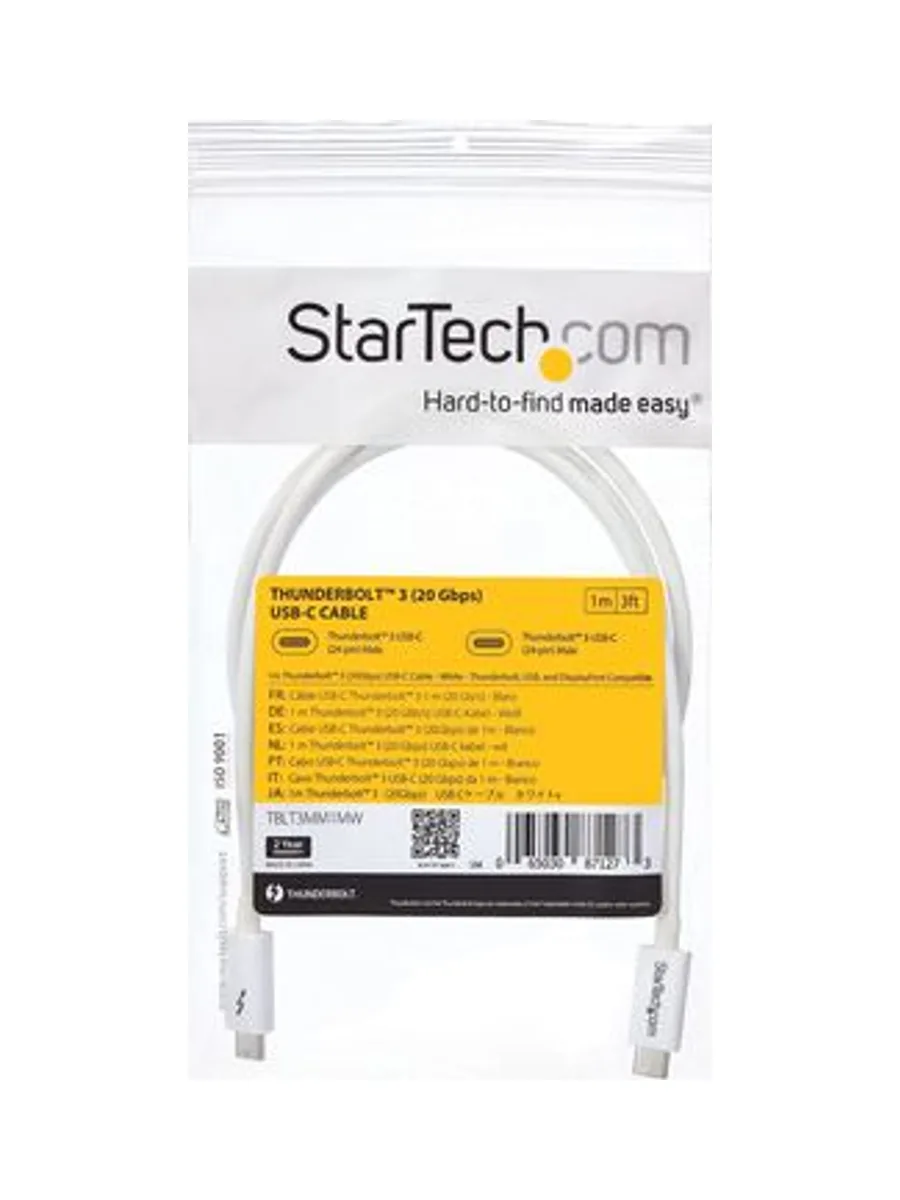 1m Thunderbolt 3 Cable 20Gbps - White 8