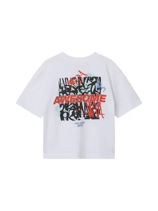 T-shirt Blanc Garçon Name it Jopo 2