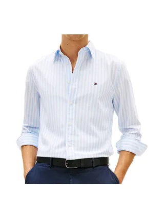 Chemise Bleu/Blanche Homme Tommy Hilfiger Poplin 1