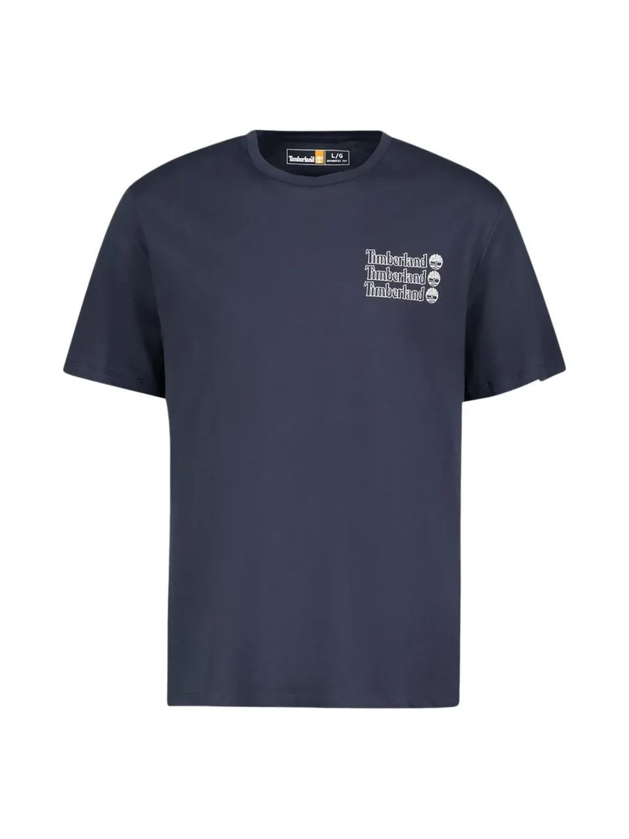 T-Shirt Bleu Homme Timberland Tee 2 Tier3 2