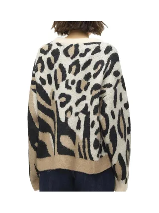 Pull Marron Imprimé Femme Vero Moda Kai 2