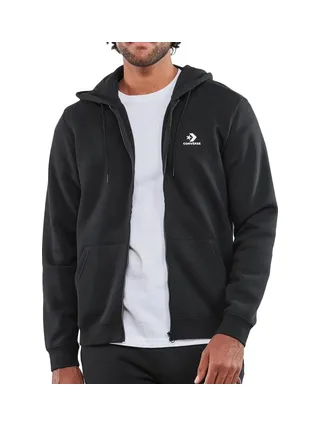 Sweat Zippé Noir Mixte Converse Brushed 1